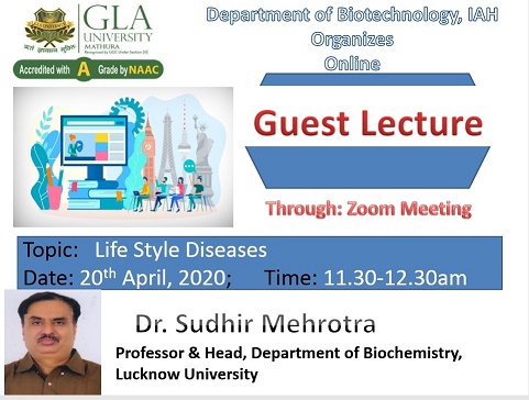 Online Guest Lecture BY Dr. Sudheer Mehrotra