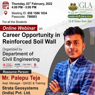 Online Webinar on Career Opportunity in Reinforced Soil Wall