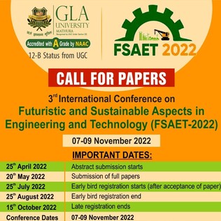 3rd International Conference on Futuristic and Sustainable Aspects in Engineering and Technology (FSAET-2022)