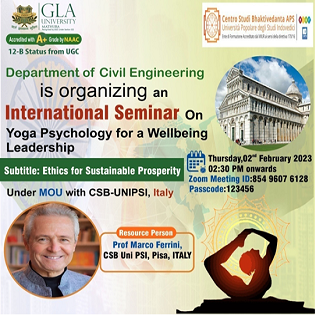International Seminar Under MOU with CSB- UNIPSI, Italy